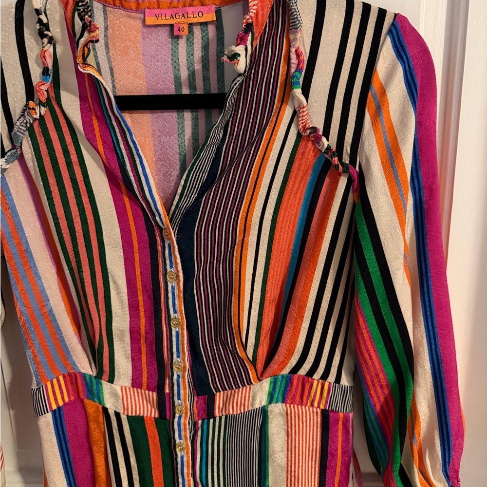 Vilagallo Colorful Striped Long Sleeve Dress - Picture 5 of 5